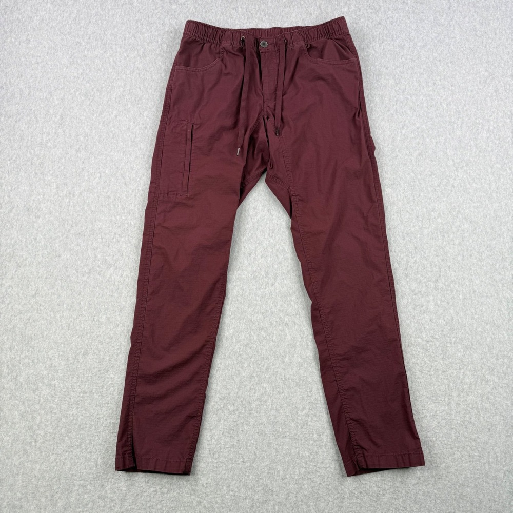 BYLT Joggers Mens Medium Maroon Weekender Pant Ripstop Cargo Elastic Waist
